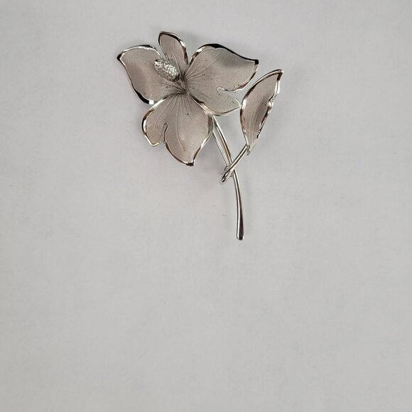 Vintage Bond Boyd Sterling Flower Brooch Pin - Picture 5 of 10